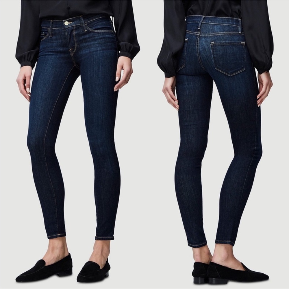 FRAME Le Skinny de Jeanne Skinny Jeans Women 26 Dark Wash - Picture 11 of 12